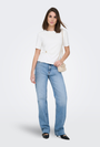 Image of ONLY ELENA S/S DETAIL TOP in off white, by brand ONLY