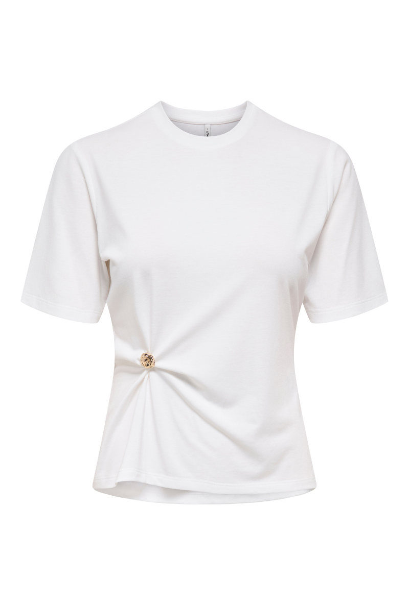Product image of Only elena s/s detail top in off white, by brand Only
