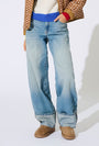 Image of GIANNA MW FOLD UP JEANS in denim, by brand ONLY