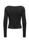 Back image of the Hannah l/s metal top in black, by brand Only