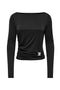 Front image of Hannah l/s metal top in black, by brand Only