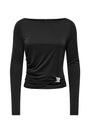 Image of HANNAH L/S METAL TOP in black, by brand ONLY