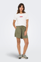Front image of a model wearing Only kenya life hw shorts in khaki, by brand Jacqueline de yong