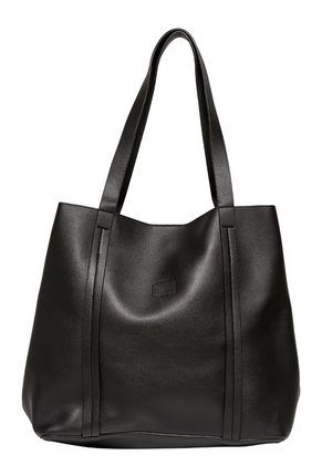 Front image  of Only lana pu shopper in black, by brand Only