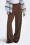Front image of a model wearing Linda berry hw straight trousers in brown, by brand Only