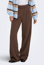 Image of LINDA BERRY HW STRAIGHT TROUSERS in brown, by brand ONLY