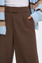 Front image of a model wearing the Linda berry hw straight trousers in brown, by brand Only