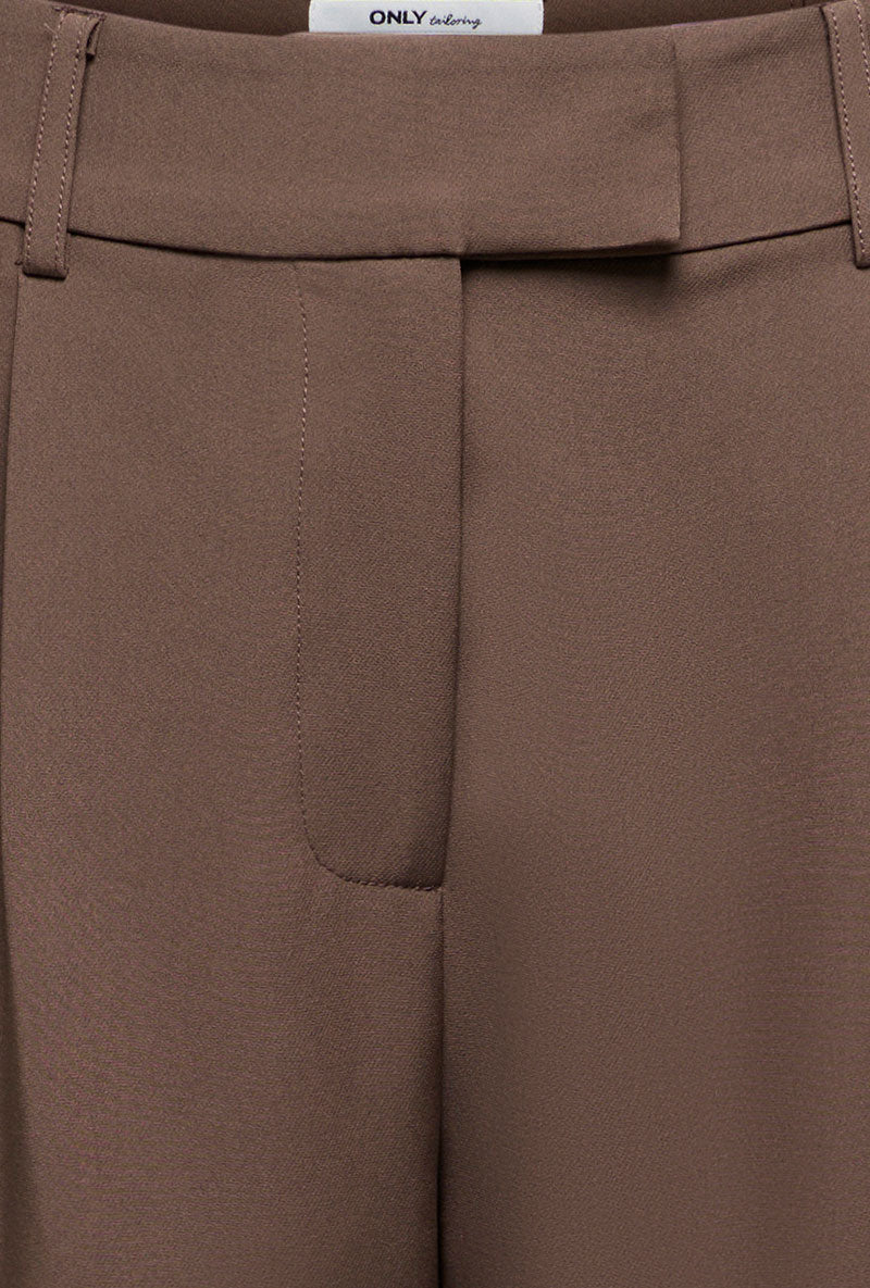 Front image of Linda berry hw straight trousers in brown, by brand Only