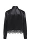 Back image of the Lindona l/s satin lace shirt in black, by brand Only