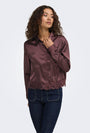 Image of LINDONA L/S SATIN LACE SHIRT in chocolate, by brand ONLY