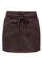 Front image of Mira hw faux suede belt skirt in brown, by brand Only