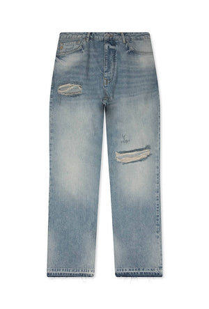 Front image of the Heaton jeans in denim, by brand Represent