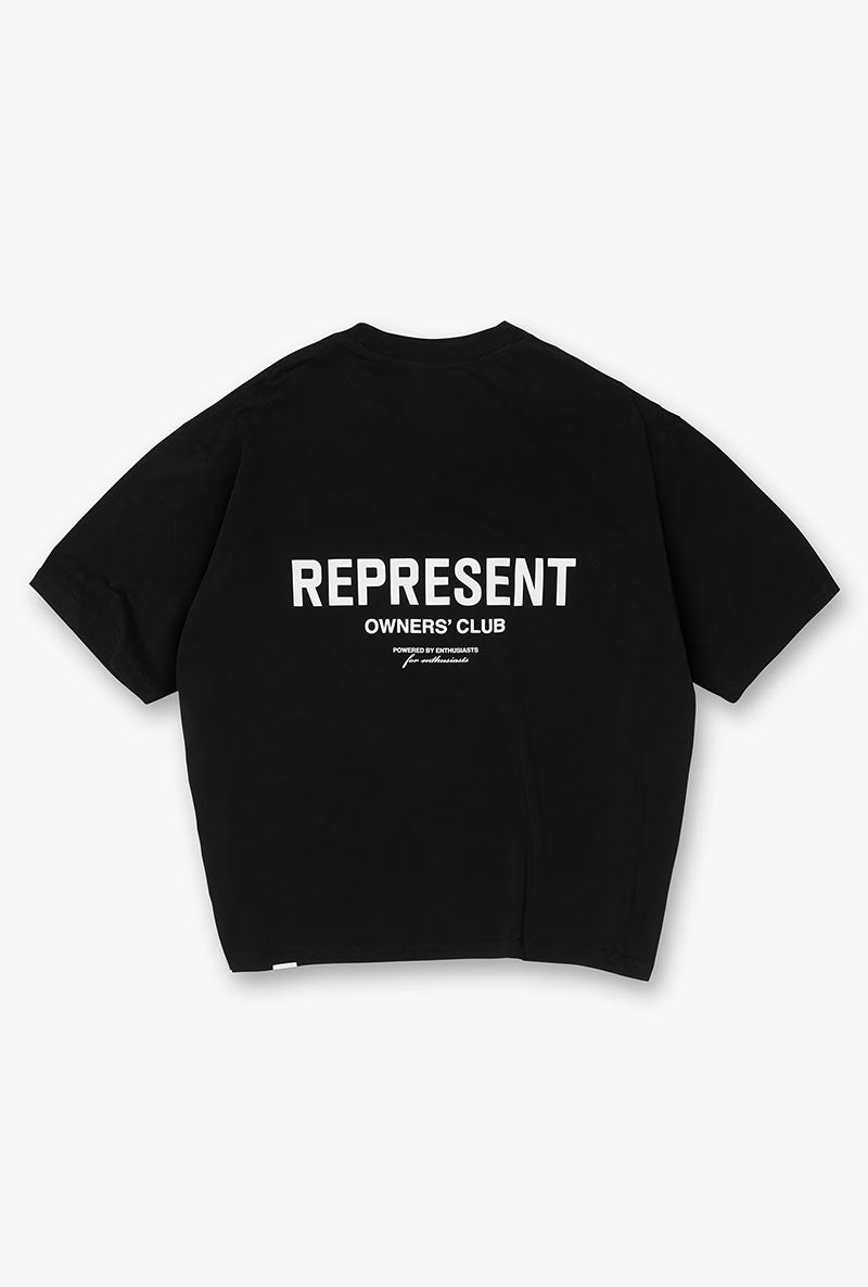 Back image of Owners club t in black, by brand Represent