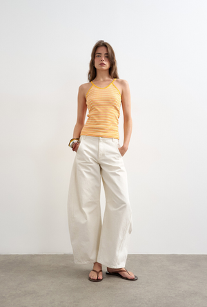 Front image of the Alfrida sleeveless vest in orange, by brand Top shop
