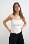 Front image of the Alfrida sleeveless vest in white, by brand Top shop