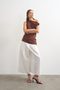 Front image of Malin highrise wide culotte trousers in white, by brand Top shop