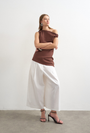 Image of MALIN HIGHRISE WIDE CULOTTE TROUSERS in white, by brand TOP SHOP