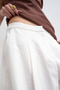 Front image of the Malin highrise wide culotte trousers in white, by brand Top shop
