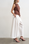 Front image of the Malin highrise wide culotte trousers in white, by brand Top shop