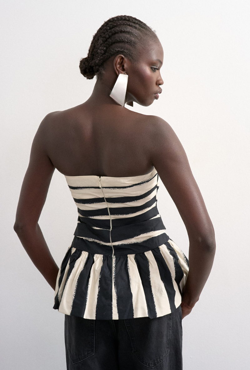 Back image of Solde bandeau top in black, by brand Top shop