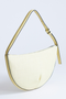 Front image  of the Curly canvas scoop shoulder bag in lemon, by brand Top shop