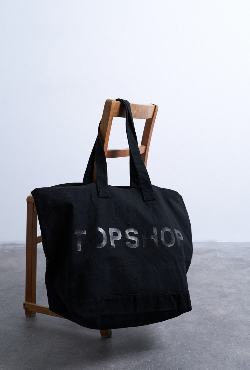 Front image  of Ivy tote bag in black, by brand Top shop