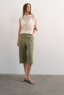 Front image of a model wearing the Josephine emb o in off white, by brand Top shop