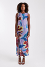 Image of MARY MESH RUCHED MAXI DRESS in purple, by brand TOP SHOP