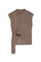 Front image of the Bari sl highneck top in brown, by brand Vero moda