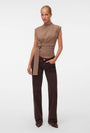 Image of BARI SL HIGHNECK TOP in brown, by brand VERO MODA