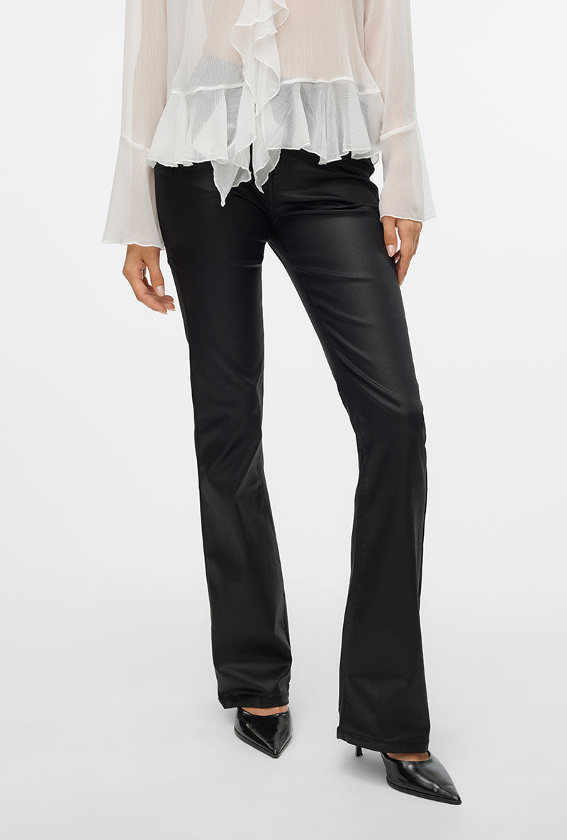 VERO MODA FLASH FLARED COATED PANTS