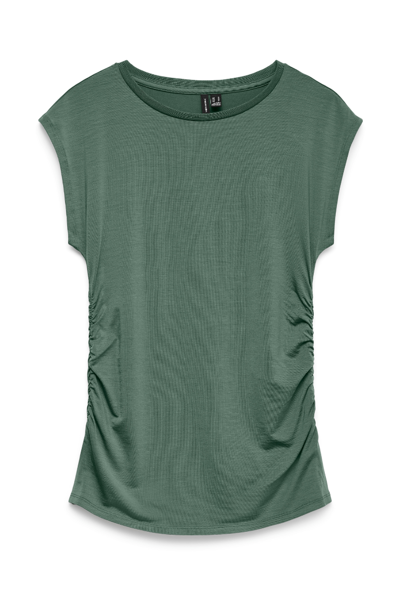 Front image  of Ava sarah top in khaki, by brand Vero moda