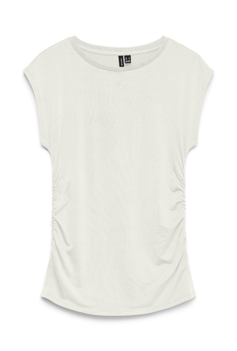 Front image  of Ava sarah top in white, by brand Vero moda