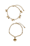 Front image  of Chelly anklet 2 pk in gold, by brand Vero moda