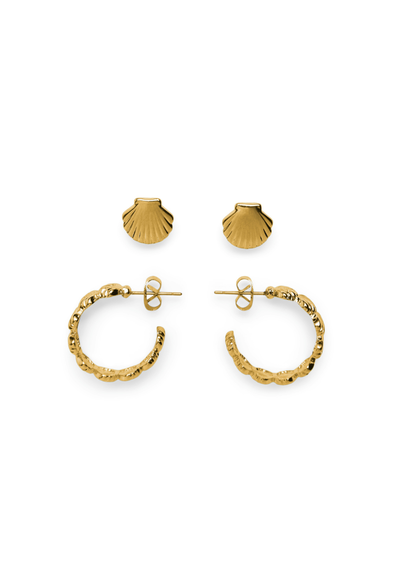 Front image  of Chelly earrings 2 pk in gold, by brand Vero moda
