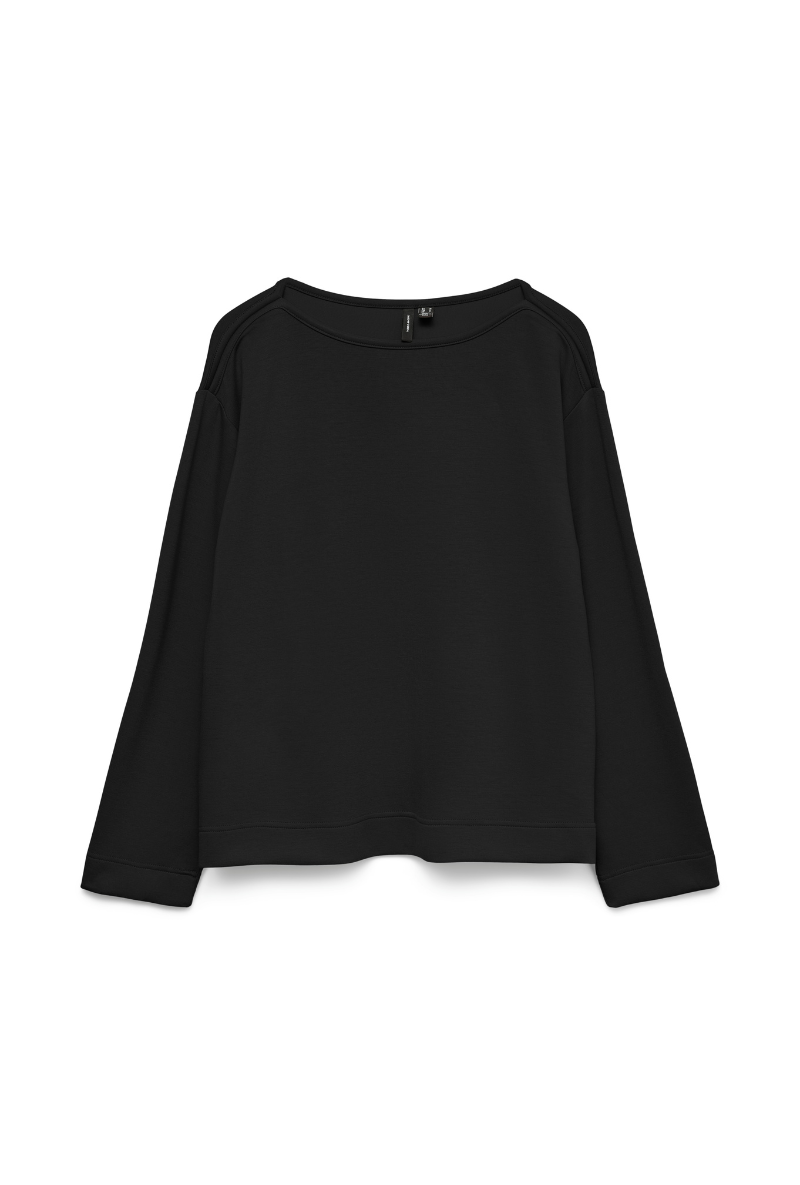 Product image of Vero moda hali l/s boat neck top in black, by brand Vero moda