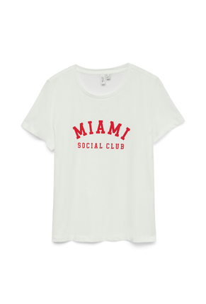Front image  of Jida oneck tshirt in white, by brand Vero moda