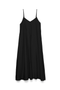 Front image  of the Josie calf singlet dress in black, by brand Vero moda