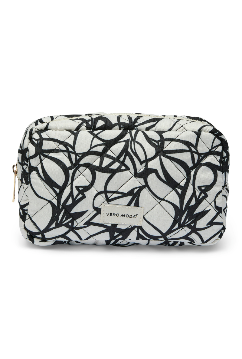 Front image  of Joy toilet bag in black/white, by brand Vero moda