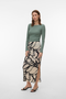 Front image of a model wearing Malene ankle skirt in black/white, by brand Vero moda