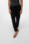 Front image of a model wearing the Milo ankle pants in black, by brand Vero moda
