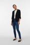 Front image of a model wearing Milo loose blazer in black, by brand Vero moda