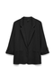 Front image  of the Milo loose blazer in black, by brand Vero moda
