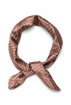 Folded image of Mia square scarf in rust, by brand Vero moda