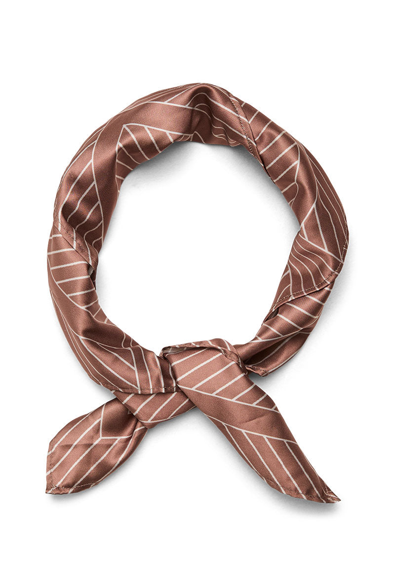 Folded image of Mia square scarf in rust, by brand Vero moda