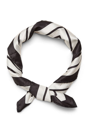 Folded image of Mia square scarf in stripe, by brand Vero moda