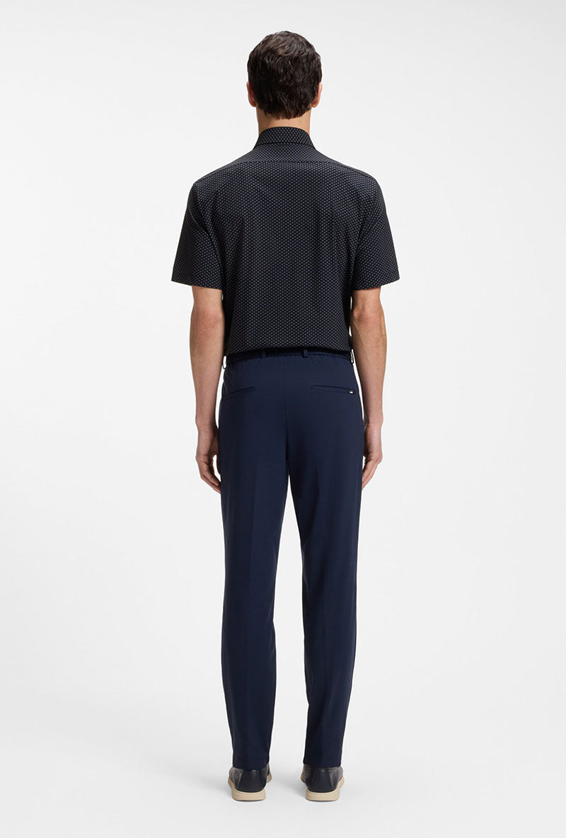 Back image of a model wearing Authentic tshirt in navy, by brand Boss