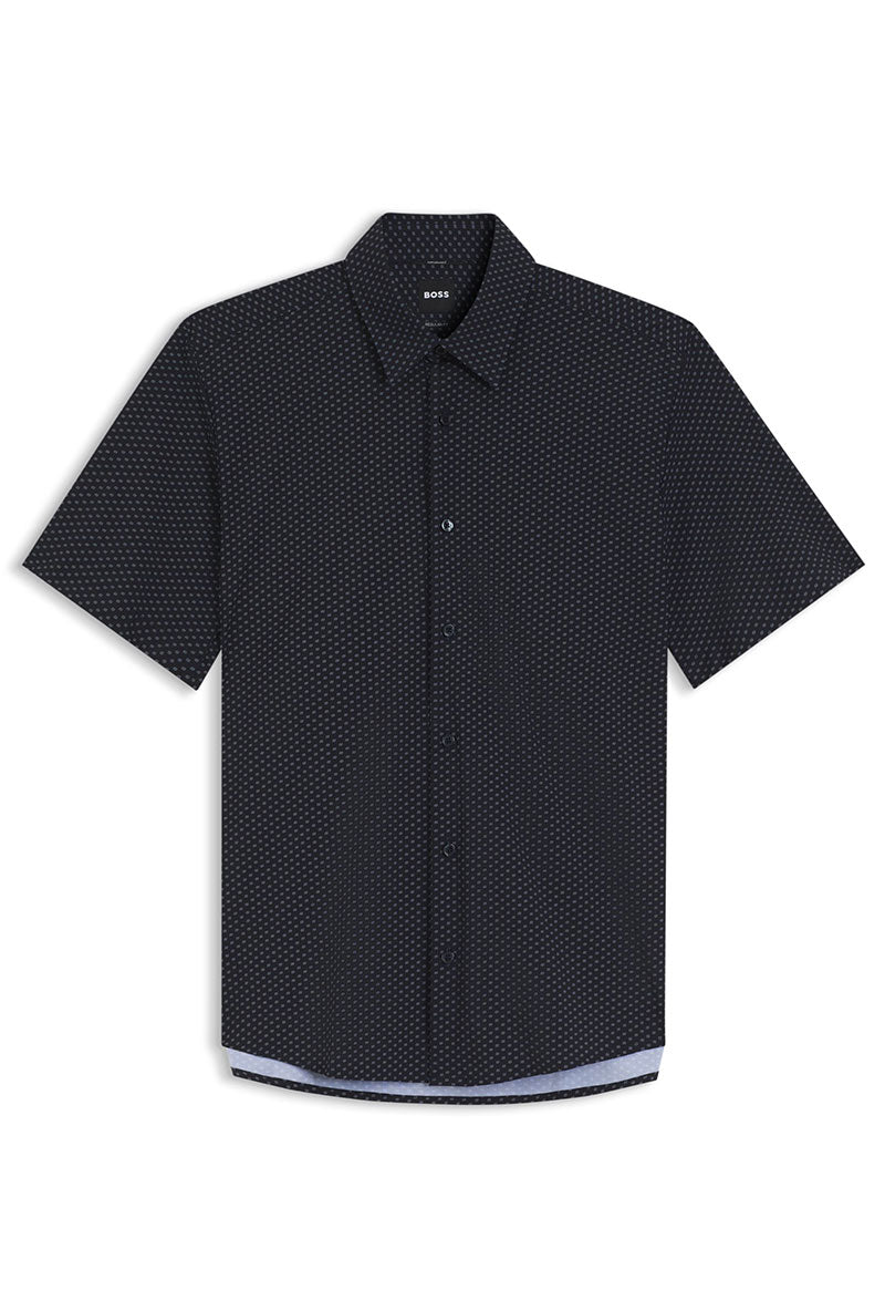 Front image of Authentic tshirt in navy, by brand Boss