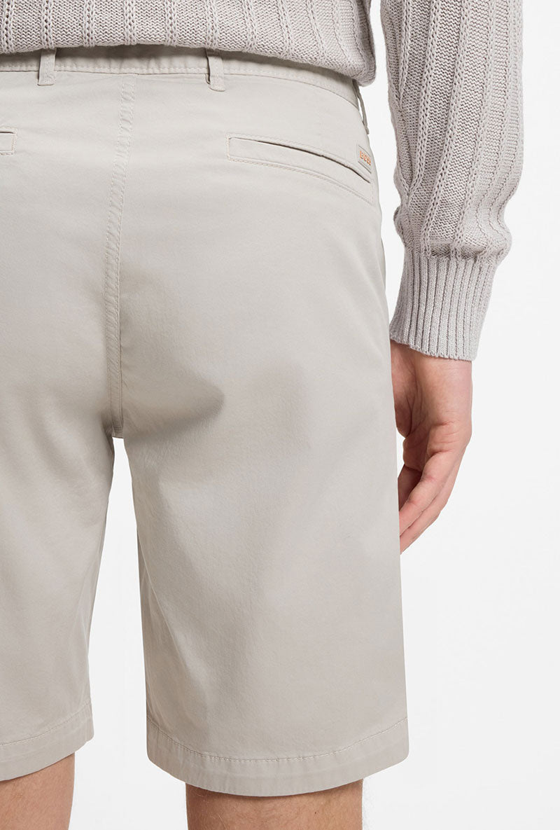 Back detail image of Chino slim shorts in light grey, by brand Boss