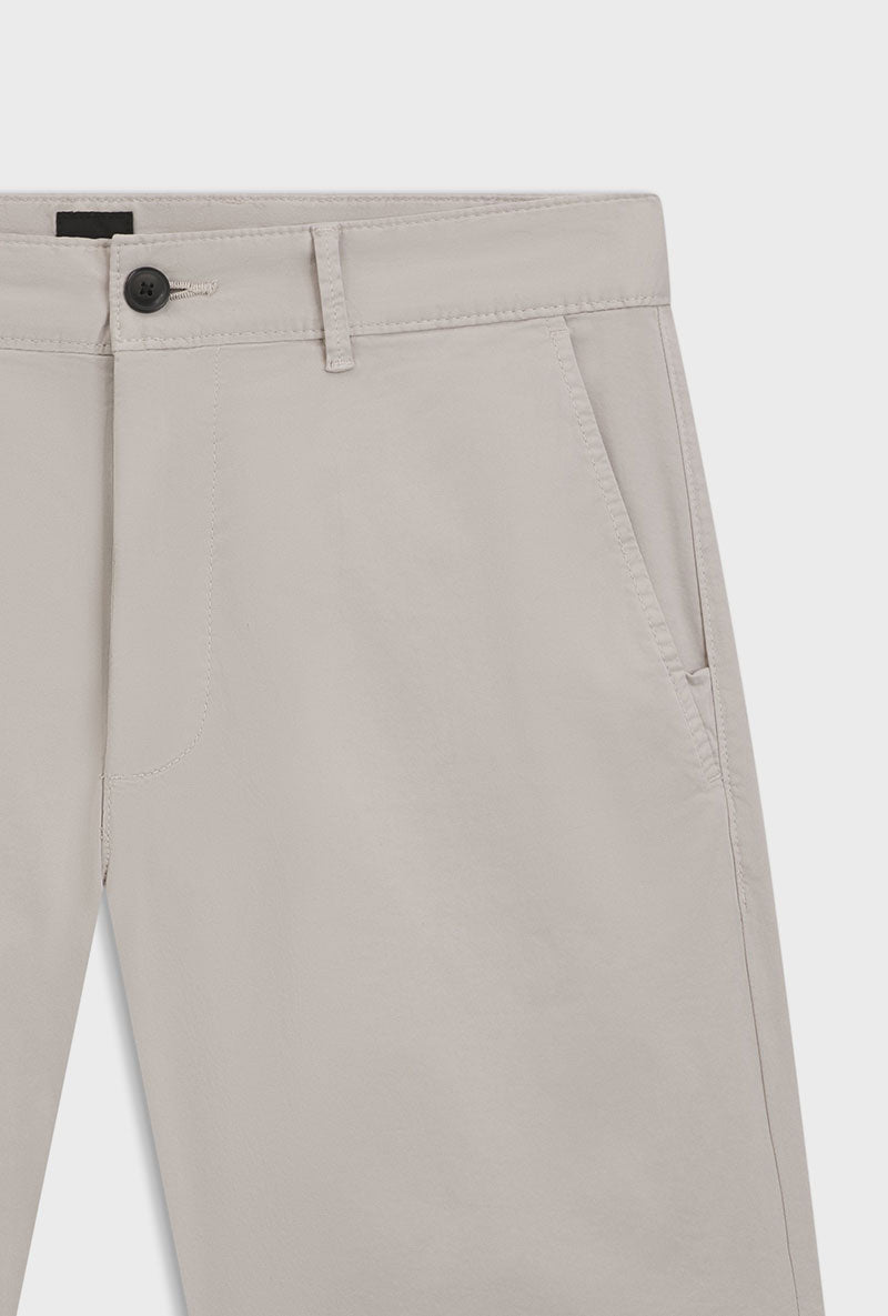 Front detail image of Chino slim shorts in light grey, by brand Boss
